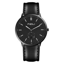 Credrio Watch Mens Watches Fashion Minimalist Ultra-Thin Watches for Men Waterproof Luminescent Hands Leather Strap