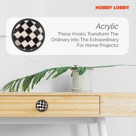 Black and White Checkerboard Round Knob – Premium Decorative Knobs for Cabinets & Drawers -Novelty Furniture Knobs and Pulls for DIY Hardware Crafts – Vanity, Dresser Hardware for Home Decor- Set of 2