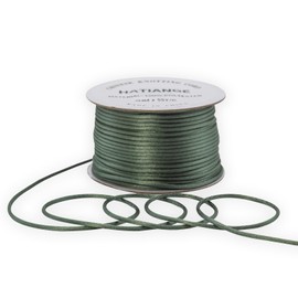 2mm Satin Rattail Cord String Metal Grey for Jewelry Making Bracelet Necklaces Beading Thread Macrame Chinese Knot Craft -55yards