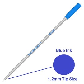 Pen Savings Ballpoint Pen Refills Compatible with Cross Ballpoint Pens, 10 Pack, Bold Point, Smooth Writing, 1.2mm Tip (Blue)