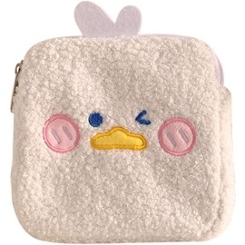 Bolsa De Almacenamiento De Toallas Sanitarias Feme Bolsa de almacenamiento de servilletas sanitarias portátil, bonita y creativa (Color : White, Size : 14x14cm)