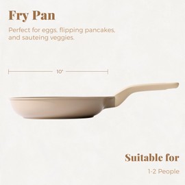 PRICUSIS Nonstick Frying Pan, 8/10/12 Inch Stain/Scratch/Crack Proof Sauté Pan, Non-Toxic Skillet, PFOA Free Omelet Pan, Dishwasher & Oven Safe, Induction Compatible (10-Inch, Natural Linen)