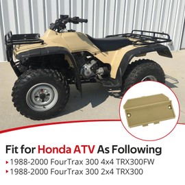 JAVIK Battery Cover for Honda FourTrax 300 TRX300FW 4x4 TRX300 2x4 Plastic Cover O.E.M# 80311-HM4-A10ZD 80311-HM4-730ZC (Beige)