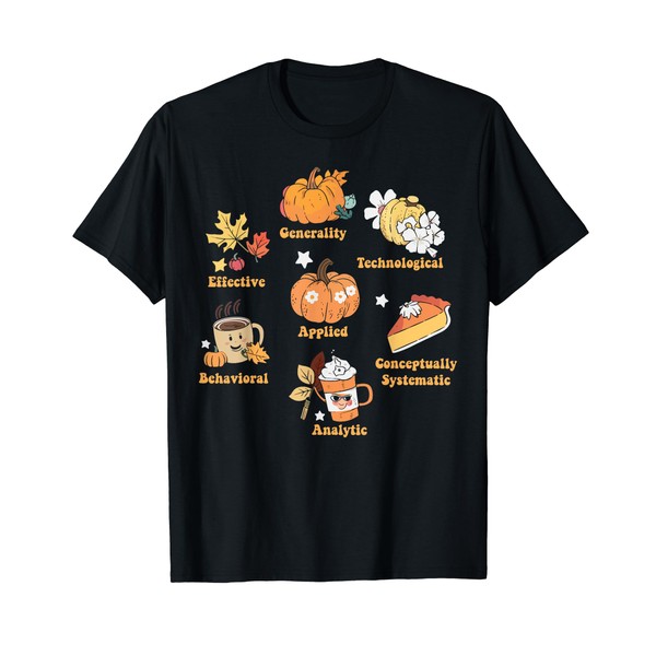 Autumn Fall 7 Dimensions Of Behavior Therapist Aba Therapy T-Shirt