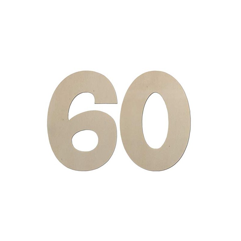 Decorative Numbers - Birthday Decoration 60th Birthday Made of Wood