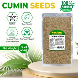 Whole Cumin Seeds – Premium Grade, Bold & Earthy Flavor | Ideal for Cooking, Curries, Seasoning & Spice Blends 1lb by Nirwana