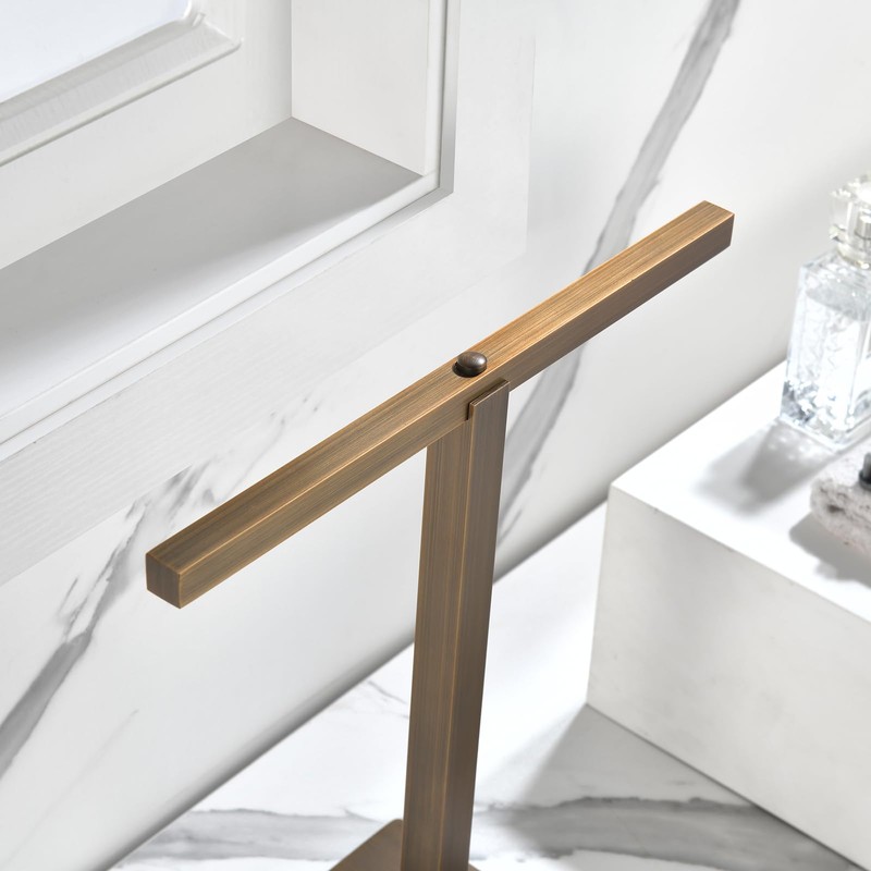 Hand Towel Holder Stand, Pure Brass Freestanding T-Shape Hand Towel