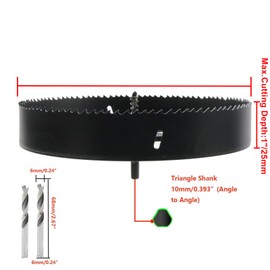 Rannb 9.5-inch Hole Cutter with Drill Bit and Hex Wrench Drilling Holes Bi-Metal Hole Saw for Wood Plastic Drywall Thin Metal