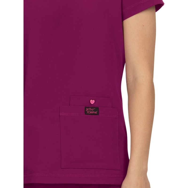 KOI Betsey Johnson B101 Freesia Top (Raspberry, XX-Small)