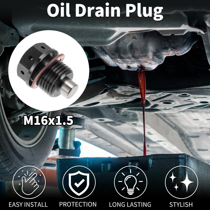 REPAIROCK M16x1.5 4MM Magnetic Oil Drain Plug Titanium Alloy Sump