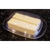Large Double-Wide Clear Acrylic Butter Serving Storage Dish with Lid