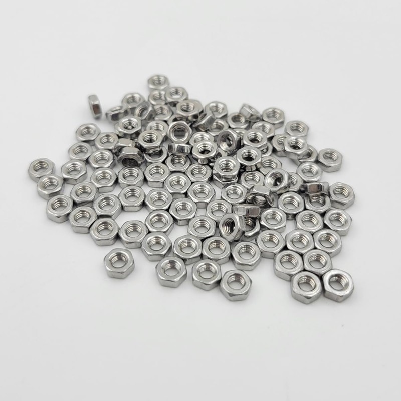 100pcs M3-0.5 Hex Nut Stainless Steel 304(18-8) Metric Hexagon Nut