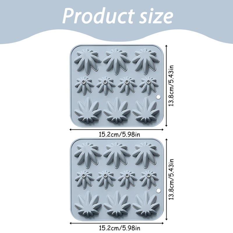 Silicone Maple Tree Leaf Molds, 20-Cavity Fall Weed Leaves Molds