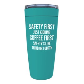 Coffee Lover Mint Edition Viking Tumbler 20oz - coffee first - Coffee Enthusiast Caffeine Addict Brew Espresso Barista Overtime Worker Kidding Joke Engineer
