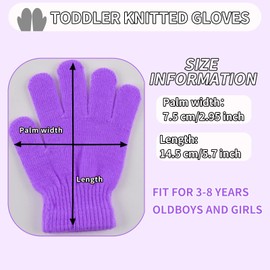 6 Pairs Toddler Gloves Mittens Kids Winter Gloves for Boys Girls Solid Colors Finger Gloves Kids Mittens for Age 3-8 Years