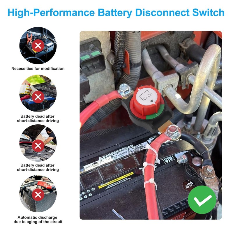 Linkstyle Side Post Battery Disconnect Switch 12-48V 275A Heavy Duty