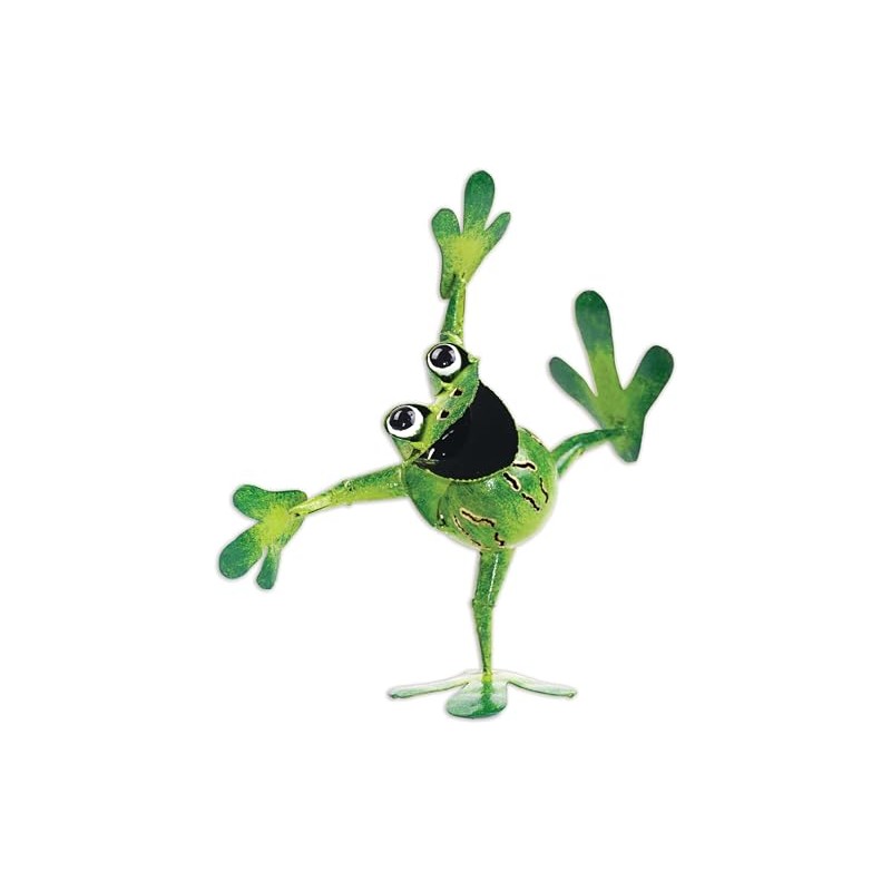 Sunset Vista Designs Outdoor Yard Decor - Green Metal Frog