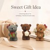 MeritMode Teddy Bear Ornaments Set, 2.8”H Resin Figures, Cute Home