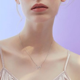 Clearine Ladies' 925 Sterling Silver Necklace, Cubic Zirconia, 12 Constellations, Zodiac, Horoscope, Astrology, Neck Pendant, Jewellery, Clear, Sterling Silver, Books