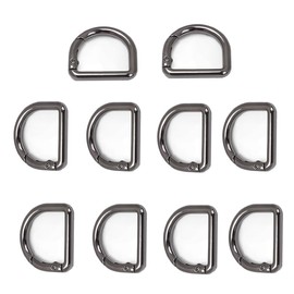 Naisfei 10 Pcs Metal Spring Clasp D Shape Snap Clip Hook Spring Keyring Buckles, Buckles Clasp Clamps for Backpacks Handbag, D Ring for Hardware Bags Ring Hand DIY Accessories(Black)