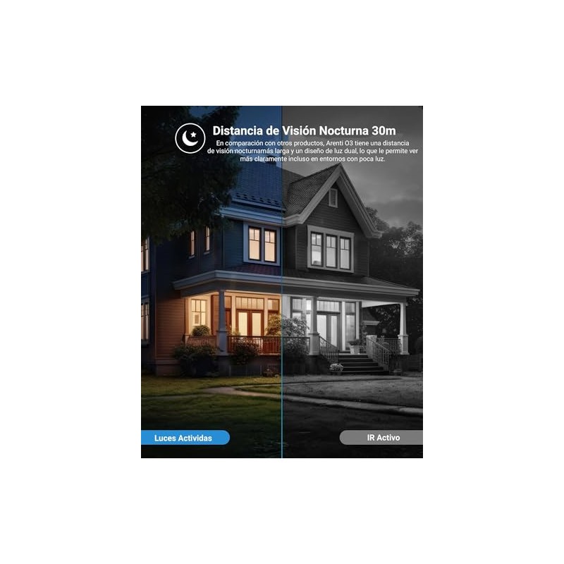 ARENTI O3 Cámara de Seguridad Exterior WiFi 4MP 2.5K, Sorporta