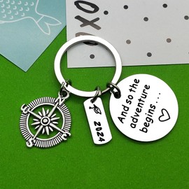 2024Graduation Gifts for Best Friend Keyring Inspirational Gifts for Boys Girls Friendship Jewelry Gift for Sister New Journey Keychain New Job Life Next Chapter Divorce Gifts for Women Men Coworkers