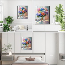 NEWENMO Paint by Numbers Kit for Adults, Hydrangea Paint by Numbers on Canvas Unframed, Flowers Paint by Numbers DIY Oil Painting Perfect for Beginner, Craft, Hobbies and Home Wall Decor 16x20 Inch