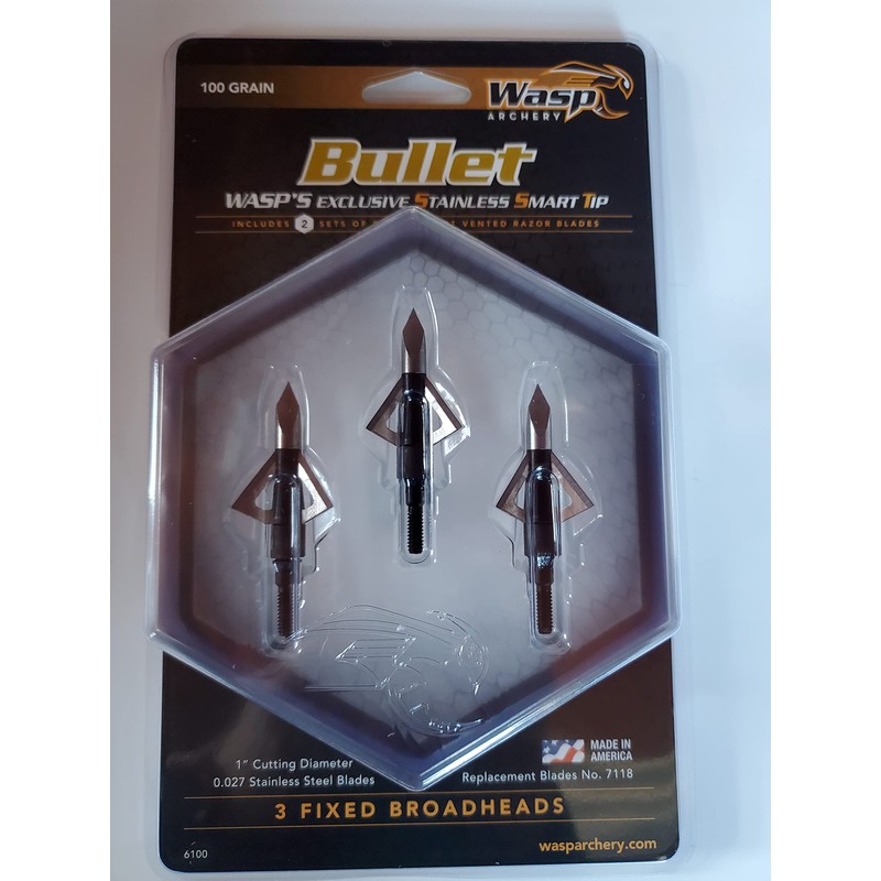 Wasp Bullet 100 Grain Three (3) blade Broadhead