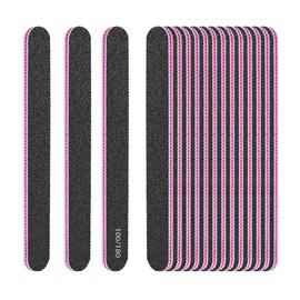Eupneicu Nail File Set, 15-Piece, Double-Sided 100/180 Grit, Black, Suitable for Nails, Pets, Home