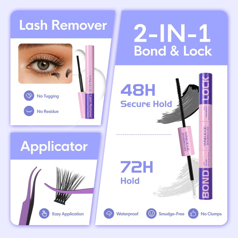 Lash Clusters Kit Individual Lash Extensions with Bond and Seal