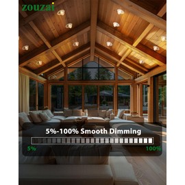zouzai 12 Pack 4 inch 5CCT LED Gimbal Led Recessed Light with Junction Box, 90° Adjustable Directional Eyeball Lighting, Dimmable, 2700K/3000K/3500K/4000K/5000K, 900LM, 10W=85W-ETL&Energy Star