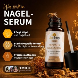 bedrop Propolis Nail Serum - High Dose Skin Care for Nail Problems I Nail Care Formula with Tea Tree Oil I Quick & Intensive Effect - 10 ml