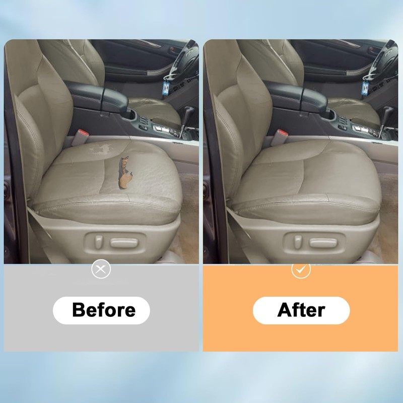SecosAutoparts Driver Side Bottom Replacement Leather Seat Cover Tan Compatible