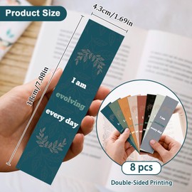 8 Pcs Gifts for Readers Book Lovers Women Inspirational Bookmarks Positive Page Marker for School Home Office Students Bookworm Motivational Bookmarks for Coworker Daughter Women Men