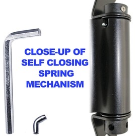 8" Black T-Strap Self Closing Wood Gate Hinges - T-Gate Hinges - Wood Gate Hardware (1 Pack)