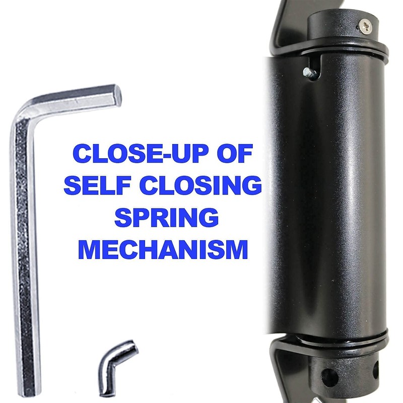 8" Black T-Strap Self Closing Wood Gate Hinges - T-Gate