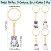craspire Pack of 10 Cat Enamel Key Rings for Pets