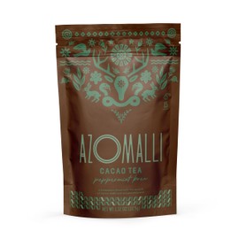 Peppermint Brew Cacao Shell Tea, Organic Cacao & Peppermint Herbal Blend, 15 Non-Toxic, Food-Grade Material Pyramid Sachets, Naturally Caffeine-Free, Non-GMO, Vegan