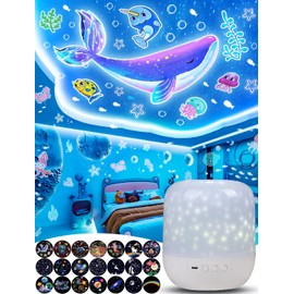 21 Sets of Films, Projector Night Light for Kids, Light Projector for Kids Room, Ceiling, Star Galaxy Projector with 360° Rotation Dimmable for Baby Girls, Birthday, Christmas, Nursery, Room Decor