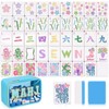 Simgoing American Mahjong Tile Set, 160 Blossom Numbered Engraved Melamine