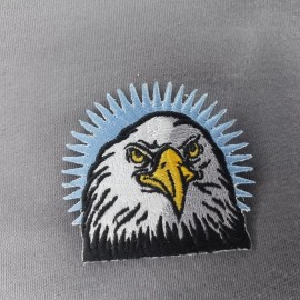 Unbranded Bald Eagle Bust Face Blue Background Iron On 2" Patch NEW