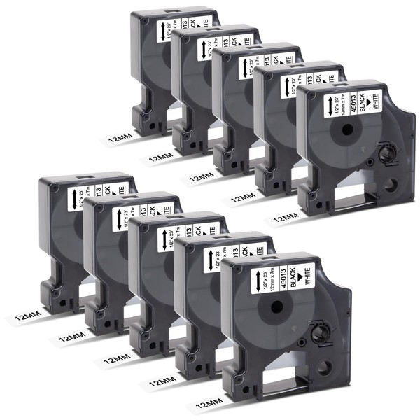 10x Compatible with Dymo D1 Label Tape 12 mm x