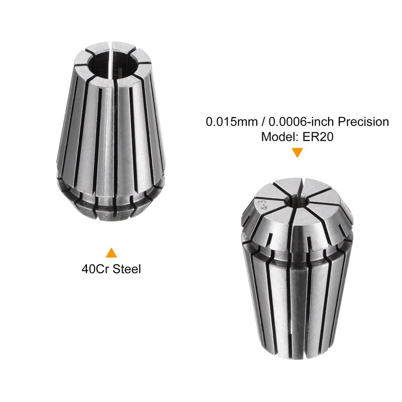 sourcing map 2 Pcs ER20 4mm Spring Collet Chuck High