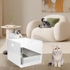Multifunctional Cat Litter Box Enclosure, High Sided Cat Litter Box