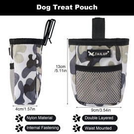 Annyswit Small Dog Treat Bags, Camouflage dog treat pouch, Portable Storage Bag with Waist Belt Clip 600D Oxford Cloth treat pouch for dog training, Hands Free Treat Bags for Dog Training Walking
