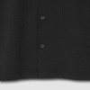 JAJU Men's Seersucker Short-Sleeve Shirt_Black