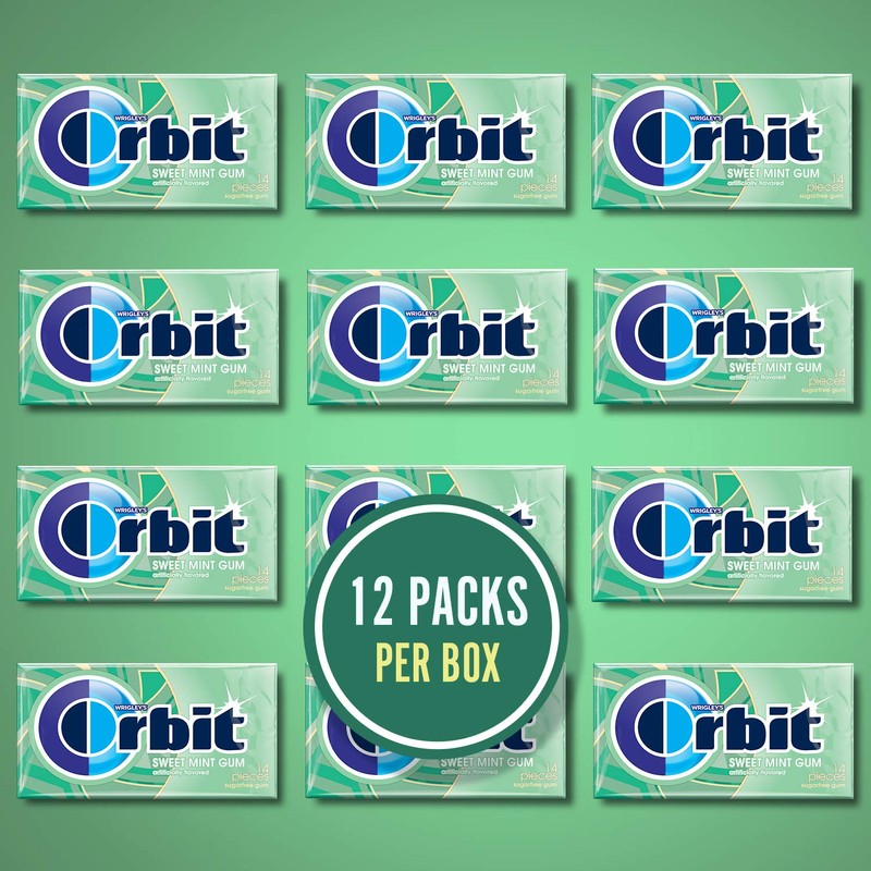 ORBIT Sweet Mint Sugar Free Chewing Gum, 14 pieces, (12