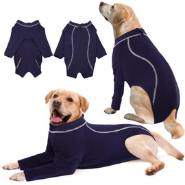 ROZKITCH Dog Surgery Recovery Sleeve for Front Legs, Anti-Lick Wound Protector with Zipper, Dog Elbow Brace for Joint Care, ACL/CCL Sprain, Arthritis, Post-Op Suit, Cone Collar Alternative Blue XL