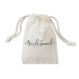 The Cotton & Canvas Co. Bridesmaid Wedding Party Favor Bags, Cookie, Candy and Treat Bag and Drawstring Pouch, 6-Pack