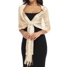 BANETTETA Shawls and Wraps for Evening Dresses Gold Shawl Gold Shawls and Wraps for Evening Dresses Shall for Women (Gold2)
